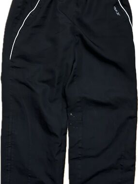 Reebok Black Athletic Track Pants with White Piping